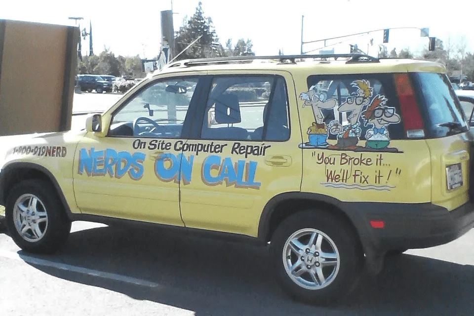 Nerds on Call car going out to for computer repair in Redding