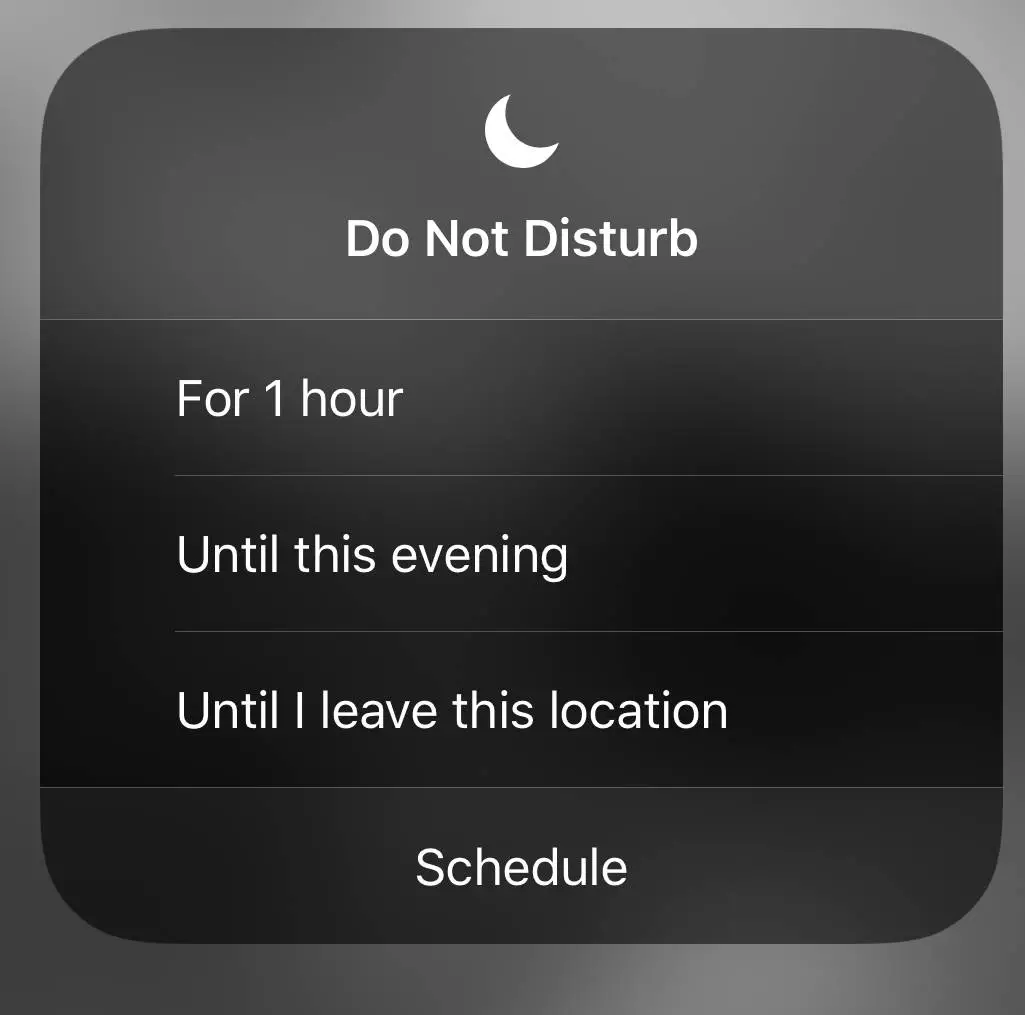 Do not disturb setting on iPhone