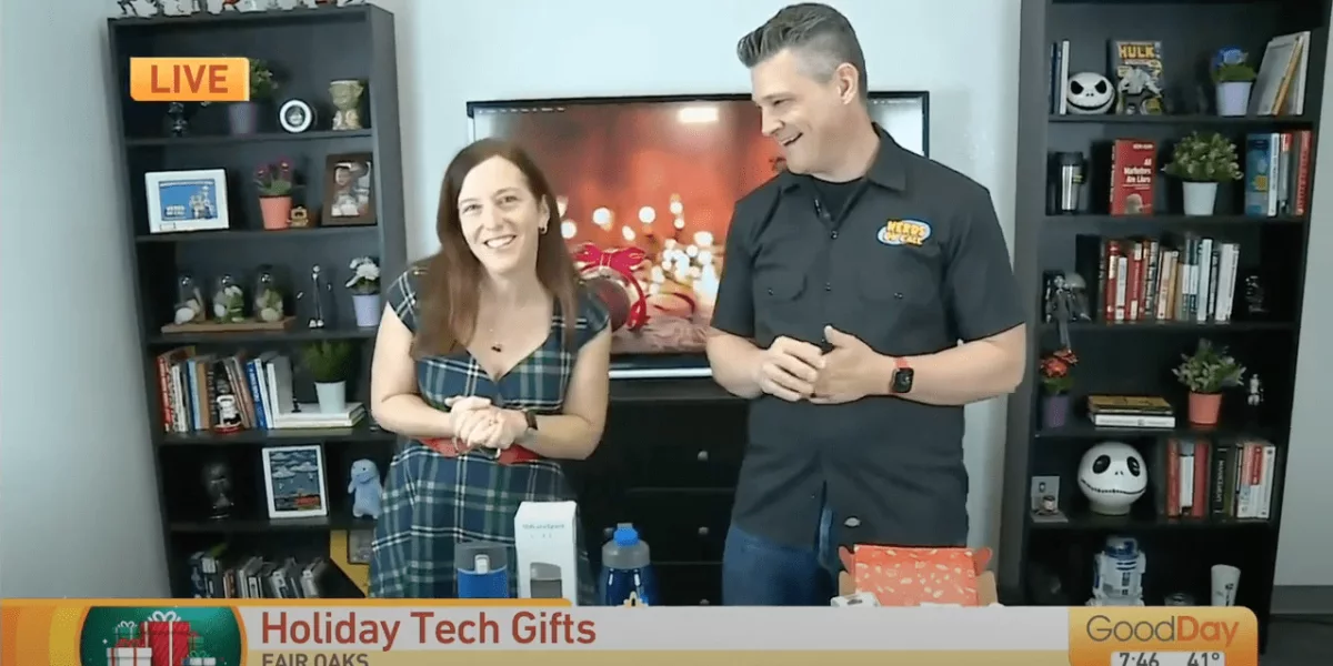 Andrea and Ryan Eldridge on Good Day Sacramento, talking about Holiday tech gifts.