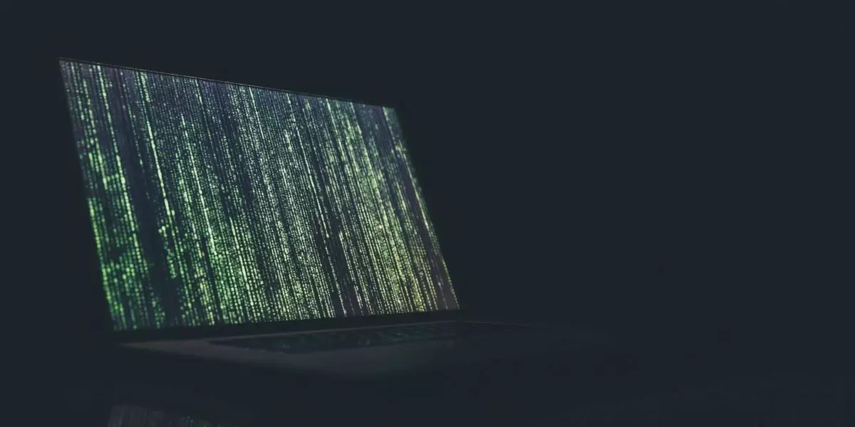 Matrix on a laptop.